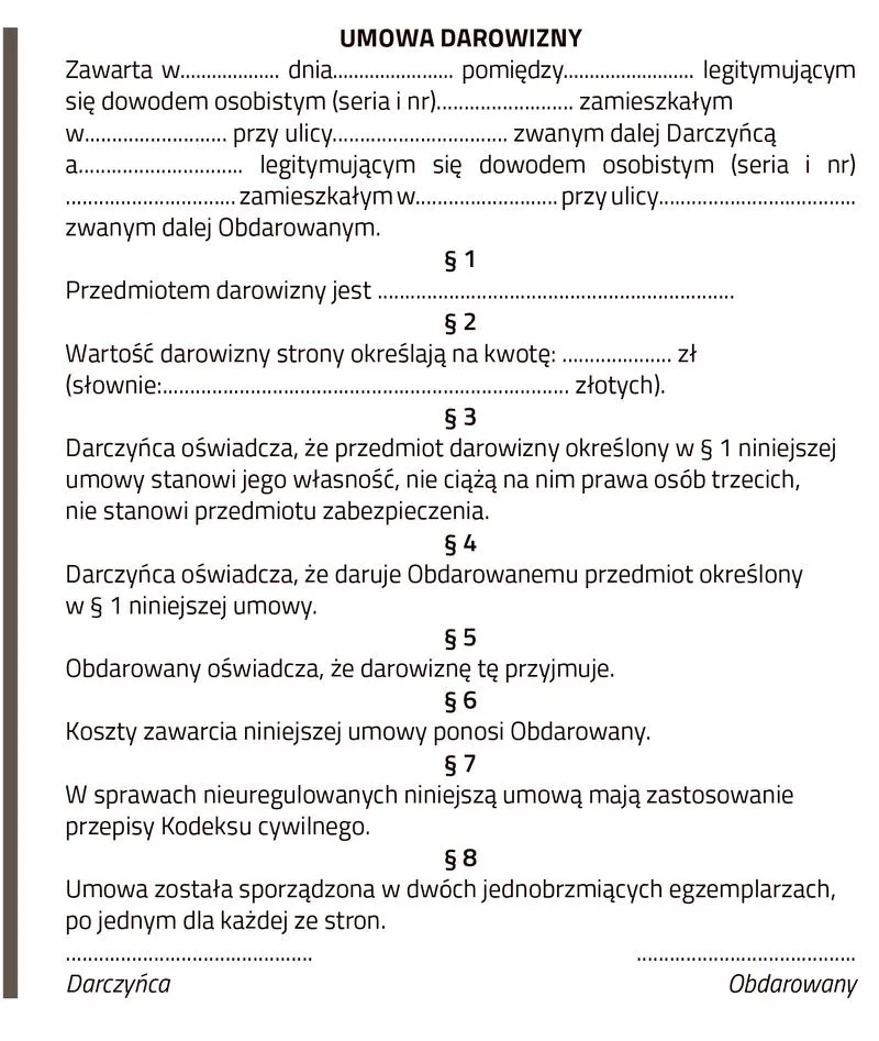 Podatek od darowizn w Polsce