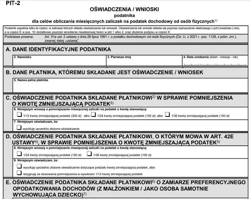 Zwrot podatku PIT informacje